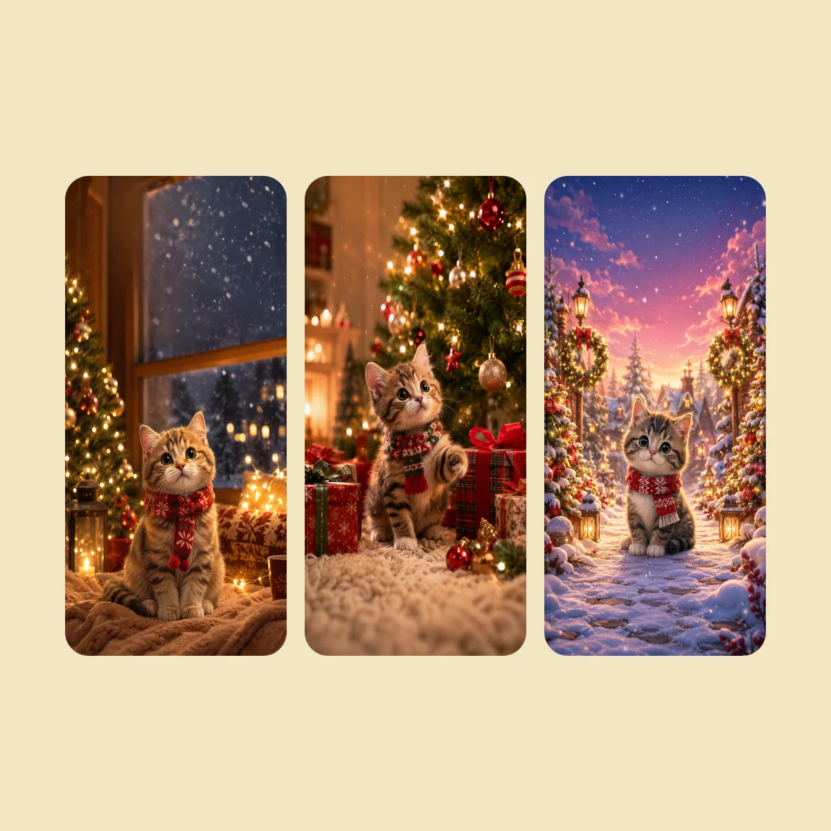 Christmas Kittens — 10 Phone Wallpapers