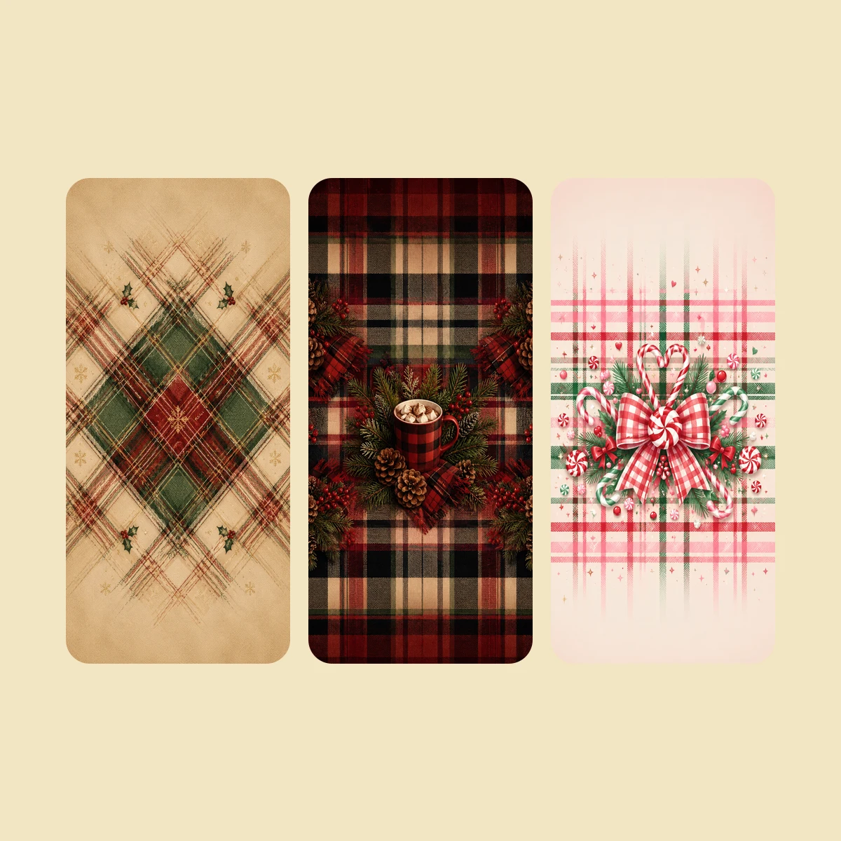 Christmas Tartan and Plaid — 10 Phone Wallpapers