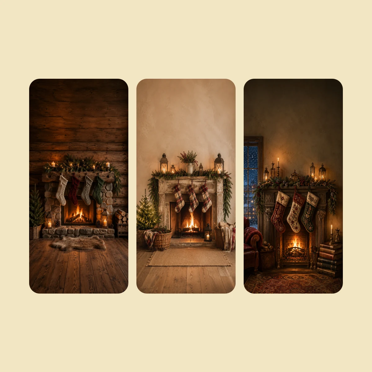 Fireside and Stockings — 10 Phone Wallpapers