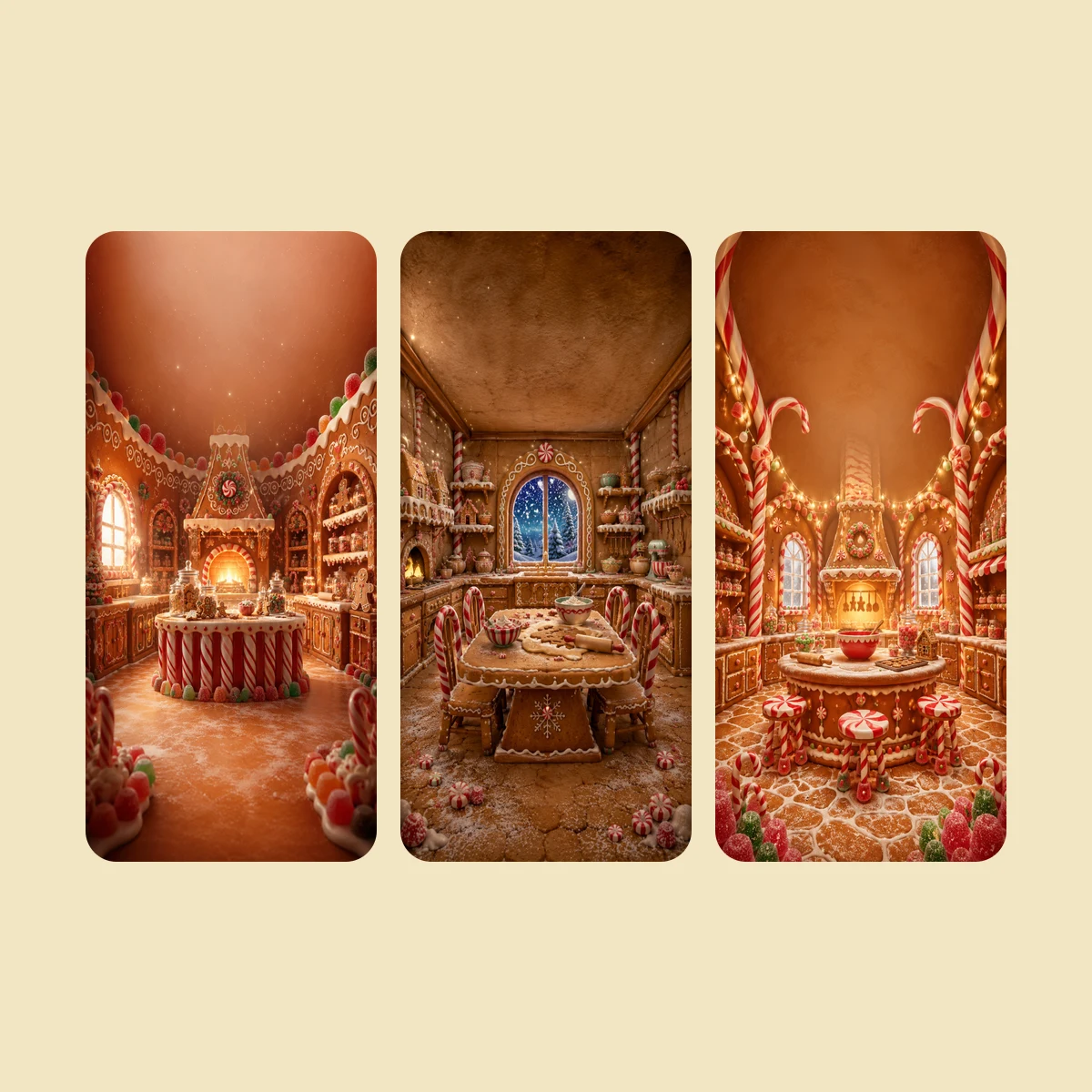 Inside the Gingerbread House — 10 Phone Wallpapers