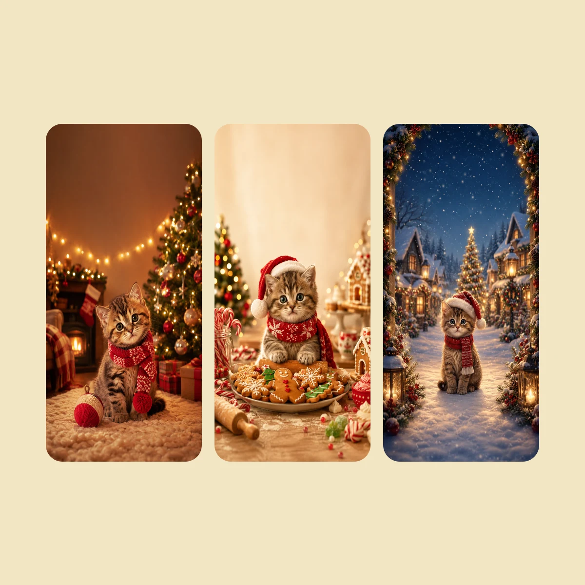 Kittens by the Tree — 10 Phone Wallpapers