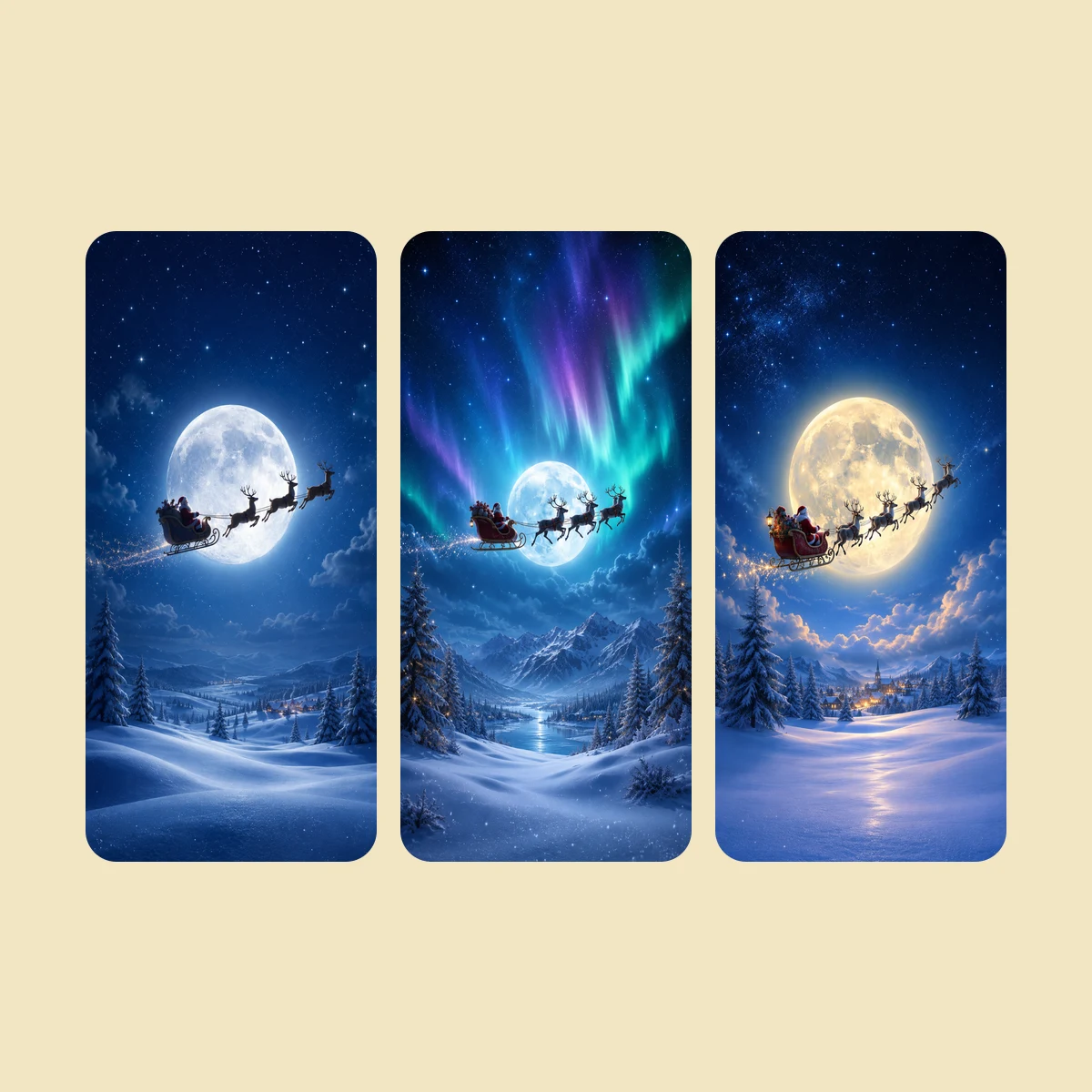 Sleigh Across the Moon — 10 Phone Wallpapers